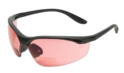 Calabria 91348 Pink FL-41 Tinted BiFocal Safety Glasses +1.50 Fluorescent Blue Light Sensitivity Indoors Outdoor Photophobia - color: Fl-41 Pink