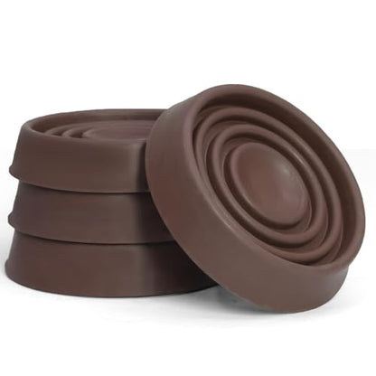 4 Pack 1.5 x 1.5 Inch Round Rubber Caster Cups, Non Slip Furniture Pads Furniture Coasters, Non Skid Furniture Feet Anti Slide Floor Protector for Bed Couch Chair Table Stoppers (Brown) - size: 1.5 Inch