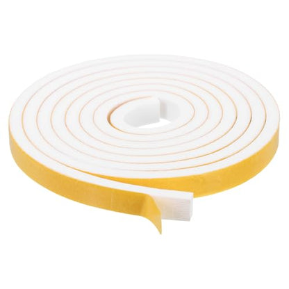 uxcell 1 Roll Foam Weather Stripping, 1/2" Wide X 1/4" Thick X 6.56 Ft Door Seal Strip Adhesive Foam Tape White Insulation Strip for Door Window - size: 1/2"x 1/4"x 6.56 Ft