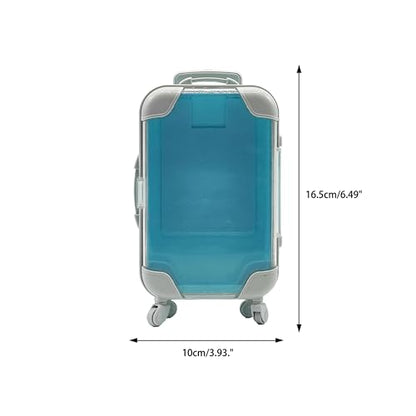 False Eyelash Storage Box, Portable Travel Organizer Mini Luggage False Eyelash Tray Makeup Tool (BLUE) - color: BLUE