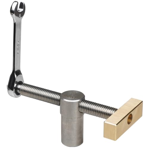 Adjustable Workbench Bench Dog Screw Clamp Fits 3/4 Inch Dog Holes Stainless Steel Brass Adjustable Stop for Woodworking (19mm)