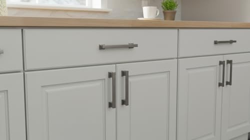 Alzassbg 10 Pack Brushed Black Nickel Cabinet Pulls, 5 Inch(128mm) Hole Centers Kitchen Cabinet Handles for Cabinets and Drawers AL3061BBN - color: Brushed Black Nickel, size: 5" Hole Center
