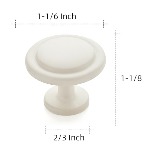 Ravinte 3 Pack 1-1/4 inch Kitchen Cabinet Knobs White Frosted Dresser Zinc Pulls Door Drawer Handles for Dresser Drawers - color: White