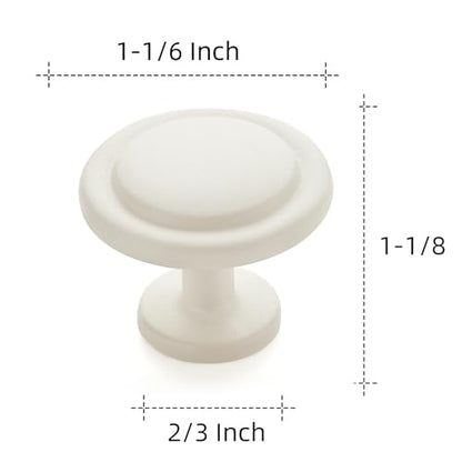 Ravinte 3 Pack 1-1/4 inch Kitchen Cabinet Knobs White Frosted Dresser Zinc Pulls Door Drawer Handles for Dresser Drawers - color: White