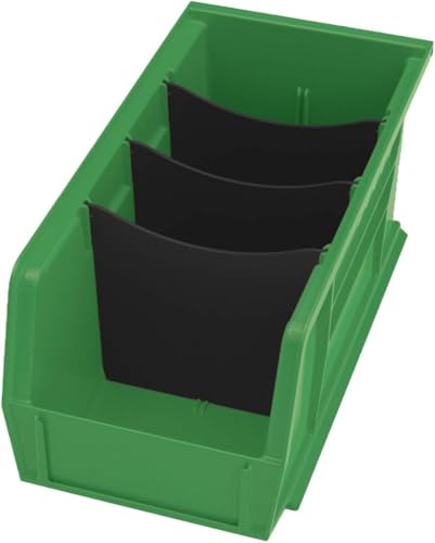 Akro-Mils 30230 AkroBins Plastic Storage Bins, Space-Saving Stackable Bins for Garage, Pantry, Craft Organization, 11" x 5" x 5", Green, 12-Pack - color: Green