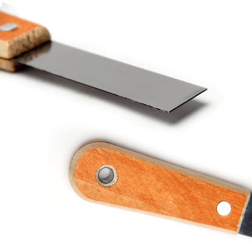 Utoolmart Putty Scraper 1" Cr-V Steel Stiff Putty Knives with Wooden Handle for Taping Paint Wall Floor Tile 2Pcs - size: 1 inch