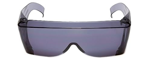 Calabria 3000 Fitover Safety Glasses with Uni-Lens – [Smoke Grey USA] Wrap Around Eye Protection | Anti-Fog Scratch Resistant | Protective Eyewear - color: Smoke Grey Usa