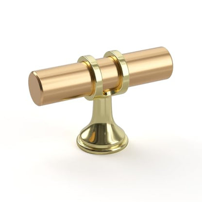 Goldenwarm 5 Pack Gold Cabinet Knobs Brushed Gold Cabinet Handles Kitchen Drawer Knobs Brushed Brass Drawer Handware Pulls Handles for Bedroom Cupboard - color: Gold, size: 5 Pack