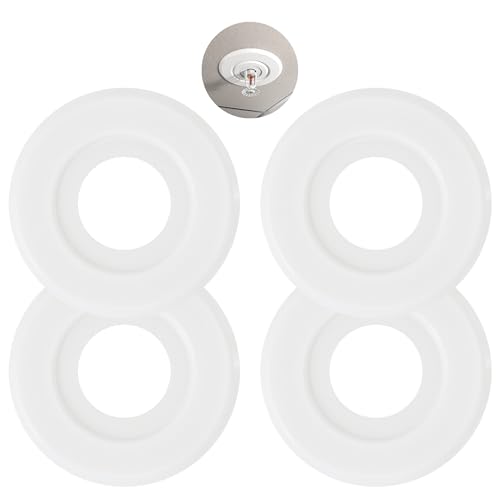 Extension Trim Ring for Recessed Fire Sprinkler Escutcheons - White Oops Ring Cover Holes Up to 5 Inches when Paired with Recessed Escutcheon - Covers Miscuts, Damaged Drywall Around Sprinkler Heads - color: White, size: 4 Pack
