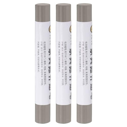 uxcell Furniture Repair Crayons, 3Pcs - Wood Wax Filler Stick, Furniture Markers Touch Up - for Scratches Holes Tables Desks Wooden Floors Cover Ups, Grey