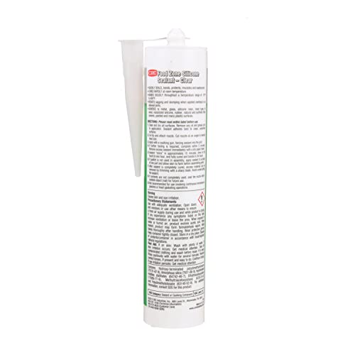 CRC Food Zone Silicone Sealant 14083 – 10.1 FL Oz., Clear Silicone Seal for Bonding, Waterproofing Applications - style: 1 Pack