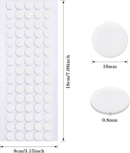 JANYUN Double Sided Sticky Dots Stickers Removable Round Putty Clear Sticky Tack No Trace Sticky Putty Waterproof Small Stickers for Festival Decoration (10mm, Clear, 280) - size: 10mm Round 280pcs
