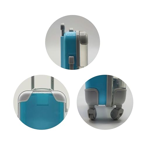 False Eyelash Storage Box, Portable Travel Organizer Mini Luggage False Eyelash Tray Makeup Tool (BLUE) - color: BLUE