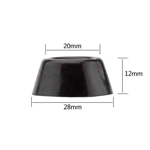 20 PCS Black Round Furniture Pads,Non Slip Non Skid Furniture Feet for Table,Desk,Chair,Sofa Leg,Noise Canceling Heavy Duty Furniture Sliders,Furniture Cups to Protect Hardwood Floors (28x12mm) - size: 28x12mm