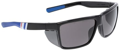 MCR Safety SR232AF Swagger SR2 Series Safety Glasses with Thermo Plastic Rubber Nose Pads and Detachable Side Shields, Black/Blue Frame, UV-AF Gray Lens - color: Black/Blue Frame (Gray Lens)