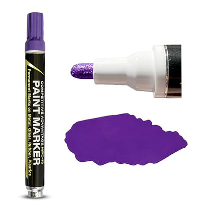 Enamel Paint Markers MPD-15 | PURPLE - 1 Pack | Permanent Marks on Metal, Glass, Rubber, Plastic & more, Waterproof UV Resistant - color: Purple