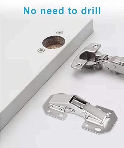 4-Pack Hidden Hinges for Cabinet Doors Frameless, Concealed Cabinet Hinges, 90 Degree Surface Mount Hinges - size: 4 Pack