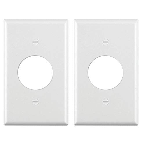BESTTEN 2 Pack 1-Gang 1.406-Inch Hole Wall Plate for Single Receptacle Outlet, Unbreakable Polycarbonate Outlet Cover, Standard Size, UL Listed, White - color: White
