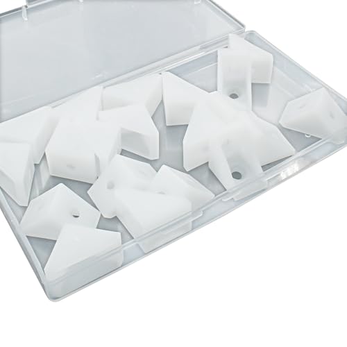 20 Pcs 0.7" White Plastic Right Angle Bracket L Brackets, 90 Degree Corner Brace Corner Support for Wood Shelf Chair Cabinet Box - style: No Screws