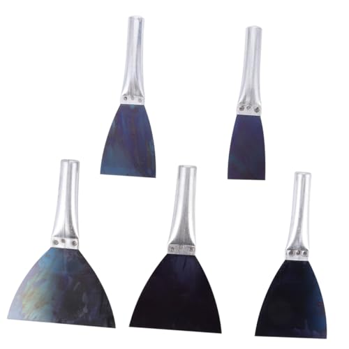 jojofuny 5pcs Putty Knife Set Steel Drywall Taping Knife Paint Scraper Tool for Wall Wood Stone Cleaning