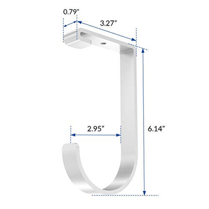 FLEXIMOUNTS 4 Pack Add On Storage Flat Hook Accessory for Garage Ceiling Rack and Wall Shelving, Max Weight Capacity up to 50lbs, White - color: White
