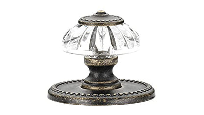 Richelieu Crystal Cabinet Knob, 1-5/16 Inch, Montreuil Collection, BP16063244BB, Burnished Brass - size: 1 Count (Pack of 1)