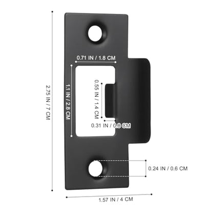 SEWACC 4pcs Door Lock Strike Plate Door Latch Restorer Universal Security Striker, 2.75 Inch Stainless Steel Security Reinforcement Plate Deadbolt Cover Repair Kits to Fix Latch Sticking