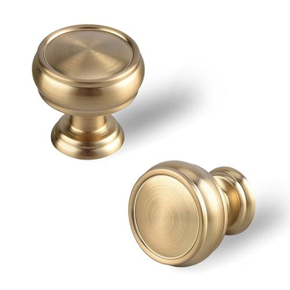 10 Pack Champagne Bronze Cabinet Knobs, 1-1/4 Inch Modern Furniture Hardware Zinc Alloy Knob, Single Hole Hardware Handles Kitchen Cabinet Dresser Knob, Drawer Knobs - color: Champagne Bronze