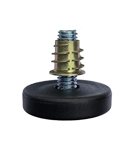 SINGTAN Furniture Levelers with Screw-in Nuts-4 Pack| Furniture Feet | Heavy Duty Adjusting Foot | 1" Adjustable Furniture Legs | table Levelers | chair Levelers,3/8"-16 Threaded bolt, thread pitch:16