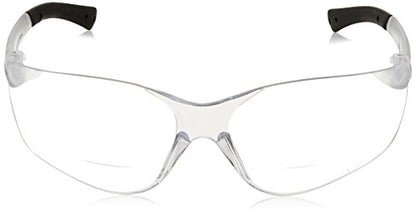 Crews BKH10 BearKat Magnifier Polycarbonate 1.0 Diopter Clear Lens Safety Glasses with Non-Slip Hybrid Black Temple Sleeve, 1 Pair (Pack of 2) - color: Clear Lens, size: 1.0 Diopter (Pack of 2)