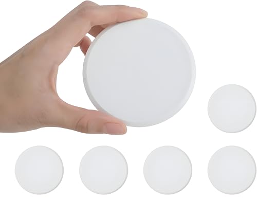 Large Door Stoppers for Wall (4 Pack) – 3.25" White Plastic Wall Protectors with Strong Adhesive – Shock Absorbent & Quiet – Stops Damage from Door Knobs – Stick-On, No Tools Needed