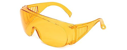 Calabria Fit Over Safety Glasses | Polarized Sunglasses Over Glasses | Wrap Around Anti-Fog | Scratch Resistant | Unisex - color: Tangerine Orange