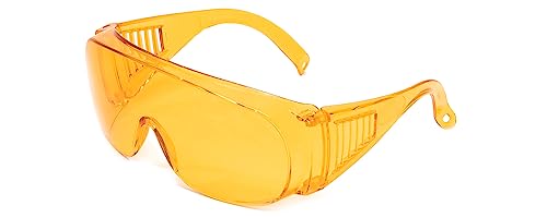 Calabria Fit Over Safety Glasses | Polarized Sunglasses Over Glasses | Wrap Around Anti-Fog | Scratch Resistant | Unisex - color: Tangerine Orange