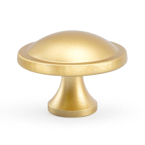 10 Pack Gold Cabinet Knobs Drawer Dresser Knob Round Mushroom Hardware Diameter 1-1/2 Inch - color: Matte Gold