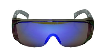 Calabria Fit Over Safety Glasses | Polarized Sunglasses Over Glasses | Wrap Around Anti-Fog | Scratch Resistant | Unisex - color: Blue