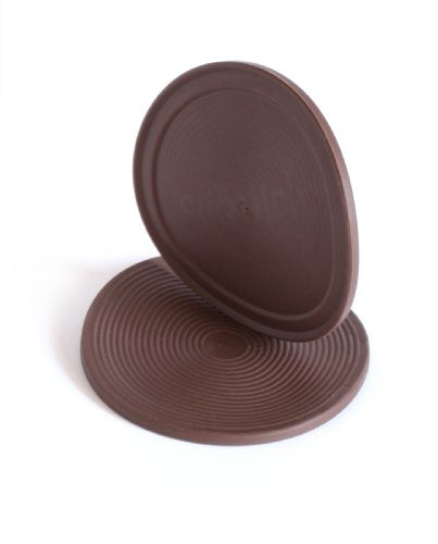 Slipstick CB885 3-1/2 Inch Large Non Slip Rubber Floor Surface Protector Pads (Set of 4 Grippers) Round - Chocolate Brown - size: 3-1/2 Inch