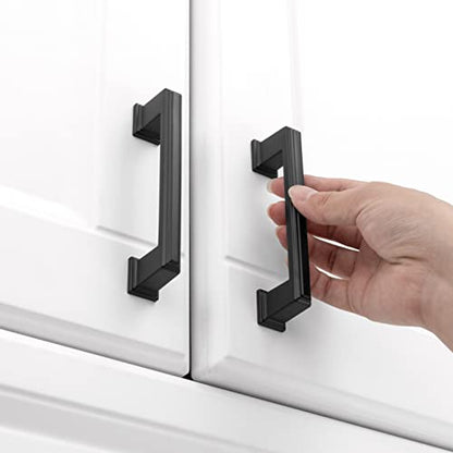 KOOFIZO Matte Black Cabinet Pulls Black Cabinet Handles, 10 Pack 3-3/4 Inch Matte Black Hardware for Kitchen Cabinets Drawer Dresser P02 Cupboard Bedroom Bathroom - color: Black, size: 3-3/4" CC - 10pcs