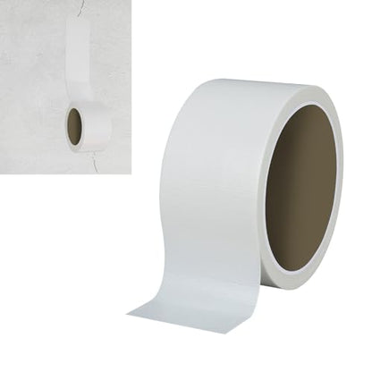 SnowTing Self Adhesive Stress Crack Tape, 65.6 ft x 2.4 Inch White High Adhesion Cuttable Drywall Joint Tape Patch for Repair Wall Crack Repair Tool