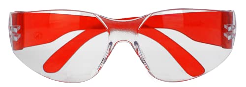 BISON LIFE Clear Safety Glasses – ANSI Z87.1 Scratch & Impact Resistant Wrap Around Eye Protection Goggles for Men & Women - color: Clear/6 Colors