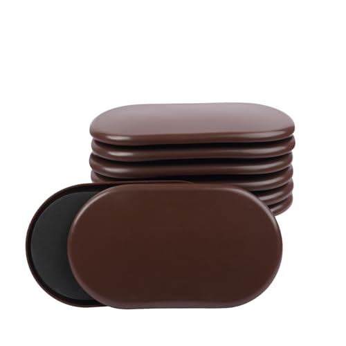 8PCS Furniture Sliders, 3-1/2" x 6" Reusable Sliders for Furniture on Carpet for Sofa Bed Table Desk, Furniture Movers Sliders for Round and Square Furniture Legs - color: Brown (for Carpet), size: 3-1/2" x 6"