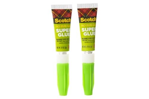 Scotch Super Glue Gel, .07 oz, 2-Pack, Dries Quickly with a Permanent Hold (AD112)