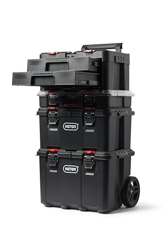 Keter Stack-n-Roll Two Drawer Tool Box for Small Parts and Power Tool Accessories, Fits Keter Modular Tool Storage System - size: 2 Drawer