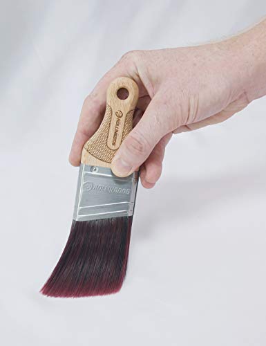 ROLLINGDOG 2 Inch Trim Brush - Short Handle Angled Paint Brush for Painting Walls, Furniture, Cutting in, Trim, Detail Painting - color: Wooden Handle(pack of 1)