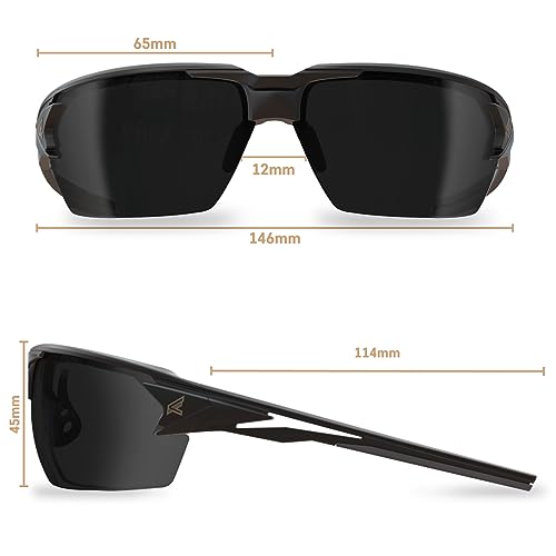 EDGE Pumori Z87 Safety Rated, Adjustable TPR With Anti-Slip Features, Flexible Polycarbonate Frames with Nylon Lenses - color: Matte Black