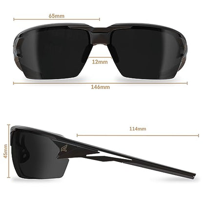 EDGE Pumori Z87 Safety Rated, Adjustable TPR With Anti-Slip Features, Flexible Polycarbonate Frames with Nylon Lenses - color: Matte Black