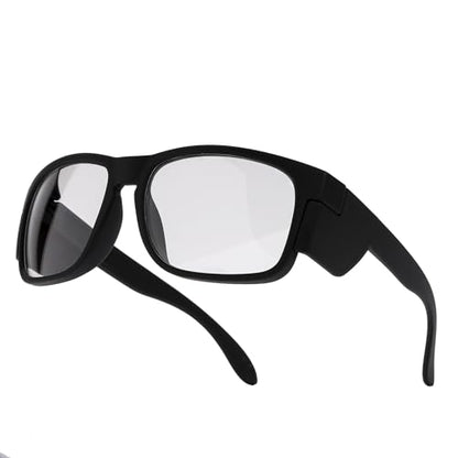 Z87Anti-Fog Photochromic Blue Light Blocking Safety GlassesUV400 Impact Resistant Protective Eyewear, for Men Women - color: Full Matte Black