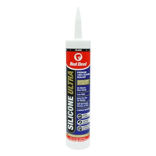 Red Devil 078060 Silicone Ultra 100% RTV Silicone Sealant, 10.1 oz., Black, 1 Pack - color: Black, size: 1 - Pack, style: 10.1 oz.