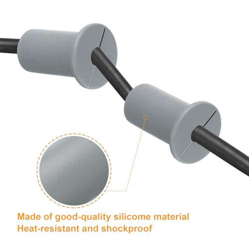 uxcell 4Pcs Wall Grommets for Cables 3/4 Inch Silicone Cable Wall Bushing Feed Through Cable Routing Kit Accessories Wall Cable Pass Through for Ethernet with 7mm Hole, Grey - color: Gray