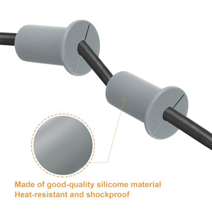 uxcell 4Pcs Wall Grommets for Cables 3/4 Inch Silicone Cable Wall Bushing Feed Through Cable Routing Kit Accessories Wall Cable Pass Through for Ethernet with 7mm Hole, Grey - color: Gray