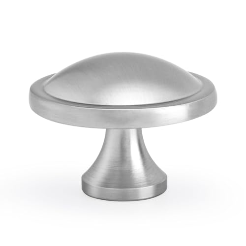 10 Pack Brushed Nickel Cabinet Knobs Round Silver Drawer Knob Kitchen Hardware for Dresser Diameter 1-1/2 Inch - color: Brushed Satin Nickel